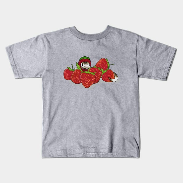 Strawberry Snake Kids T-Shirt by SavyBDesigns